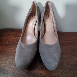 Vince Camuto Gray Suede Studded Heel Heels